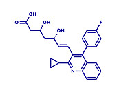 Pitavastatin hypercholesterolemia drug molecule