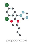 Propiconazole fungicide molecule, illustration
