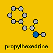 Propylhexedrine molecule, illustration