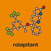 Rolapitant antiemetic drug molecule, illustration