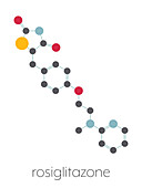 Rosiglitazone diabetes drug molecule, illustration