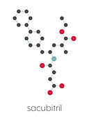 Sacubitril hypertension drug molecule, illustration