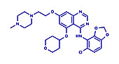 Saracatinib drug molecule, illustration
