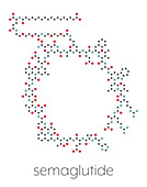 Semaglutide diabetes drug molecule, illustration