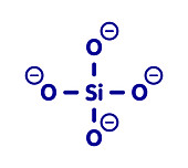 Orthosilicate anion chemical structure, illustration