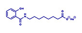 Sodium salcaprozate or SNAC molecule, illustration