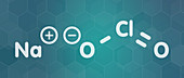 Sodium chlorite chemical structure, illustration