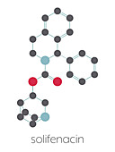 Solifenacin overactive bladder drug molecule, illustration