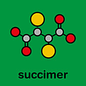 Succimer lead poisoning drug, illustration