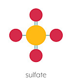 Sulfate anion chemical structure, illustration