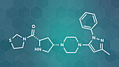 Teneligliptin diabetes drug molecule, illustration