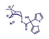 Tiotropium bromide COPD drug molecule, illustration