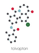 Tolvaptan hyponatremia drug molecule, illustration