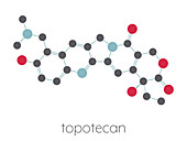 Topotecan cancer drug molecule, illustration