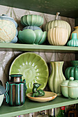 Collection of ceramics in shades of green