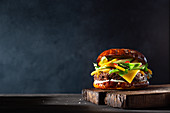 Burger with mango and avocado