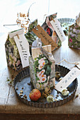 Seed packets handmade from magazine pages