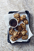 Nutty chickpea biscuits with dark chocolate