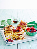 Buttermilk pancakes with fresh berries