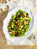 Charred sprouts with marmite butter