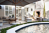 Classic house with terrace and pool in courtyard garden