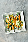 Roasted carrots with avocado mousse (Israel)