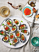 Rock oysters with finger lime dressing