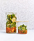 Gurken-Kimchi im Einmachglas