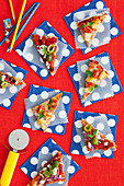 Glutenfreie Mini-Pizzaecken für eine Kinderparty