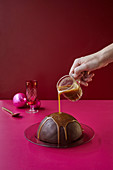 Glühwein-Brownie-Surprise mit Butterscotchsauce (weihnachtlich)