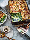 Kale, ricotta and leek lasagne