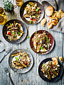 Chargrilled baby aubergines meze
