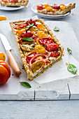 Heirloom tomatoes quiche