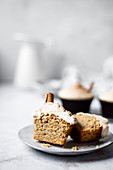 Pumpkin cinnamon cupcakes with maple browned butter frosting