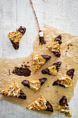 Chocolate-covered marzipan nut corners