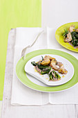 Agretti and artichoke with anchovy sauce
