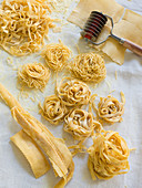 Various homemade pasta types