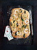 Apple foccacia with rosemary, honey and basil