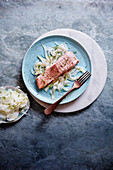 Quick confit salmon with pickled fennel