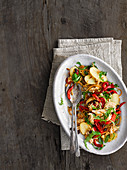 Catalan roast chicken, potato and pepper salad