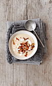 Creamy Jerusalem artichoke soup with Parmesan skins