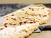 Biscotti with pistachiios and cranberries