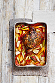 Slow-cooked lamb and autumn veg one pot