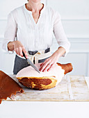 Preparation Baked Cherry Ham: score the fat