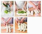 How to bake courgette and arugula braided bread