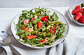 Strawberry and asparagus salad with arugula
