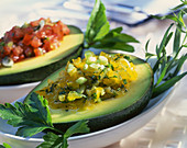 Avocados filled with vegetables