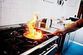Flaming pan