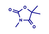 Trimethadione anticonvulsant drug molecule, illustration