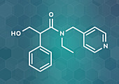 Tropicamide mydriatic eye drug molecule, illustration